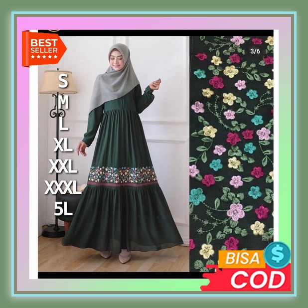 Kaera Midi Dres Polos Terbaru Dres Jumbo Terlaris Gamis Gantung Termurah Midi Dres Kondangan Baju Dr ( S M L Xl Xxl Xxxl 5L ) New Fashion Muslim Amara