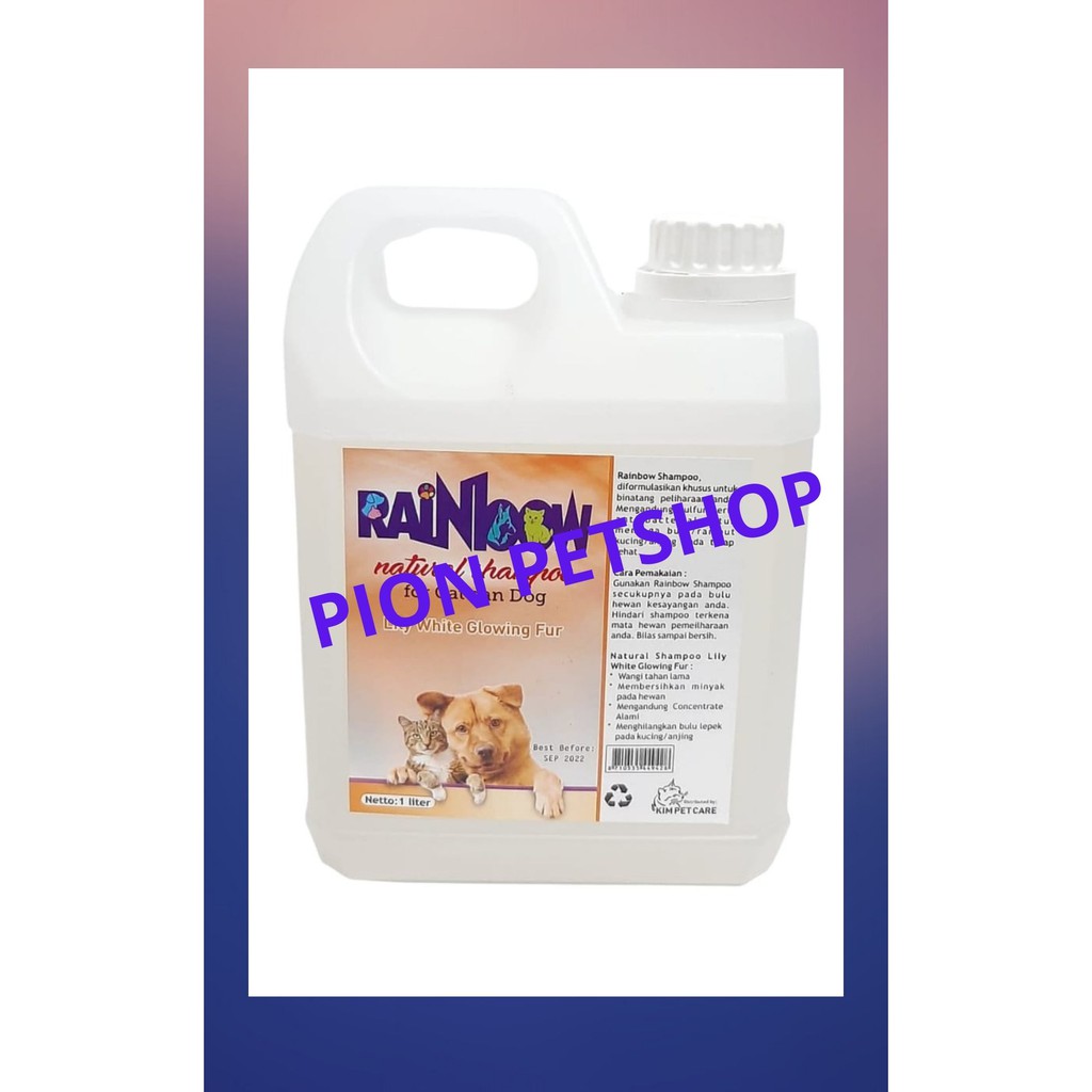 Rainbow Natural Shampo 1 liter untuk anjing dan kucing