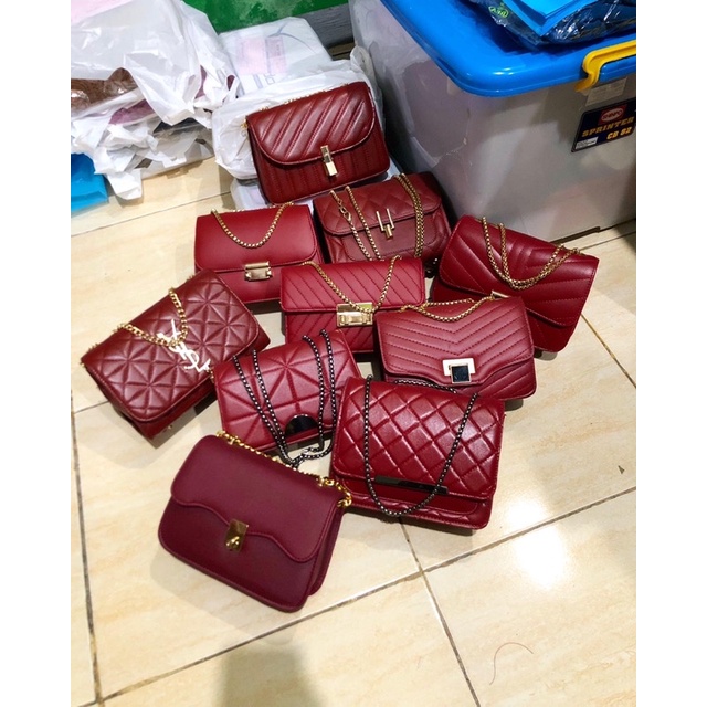 RED COLECTION / MAROON COLECTION / TAS MAROON / TAS MERAH / TAS SLEMPANG / TAS RANTAI / TAS KECE / TAS VIRAL