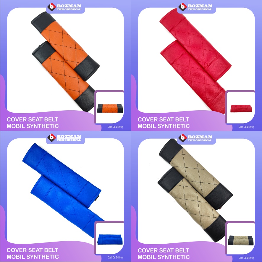 Cover Seat Belt Bahan Kulit Premium (Syntehtic Leather)