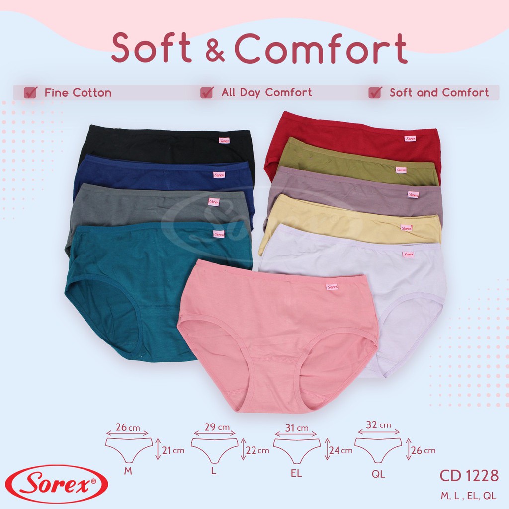 GROSIR LUSINAN SOREX 1228 Wanita Dewasa | CD Celana Dalam Sorex 1228 SOFT &amp; COMFORT Perempuan | Sguna Grosir Lusinan