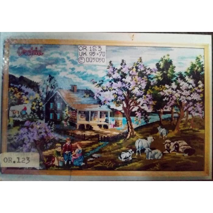 KRUISSTEEK KRISTIK ORCHID MOTIF PEMANDANGAN OR 123