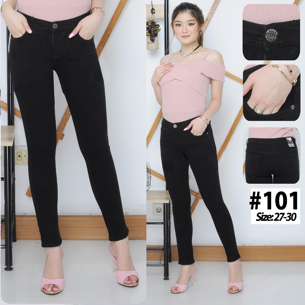 ( Size 31 - 34 ) MC girl Celana Jeans Polos Jumbo Wanita / Celana Jeans Lgo Skinny Panjang Cewek