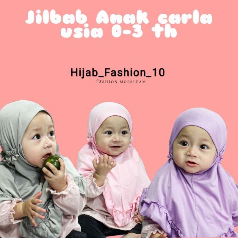 Jilbab Karla Anak Instan 0-3 Tahun Jersey Ballon Premium |Hijab Bayi Tk Lucu |Kerudung Sekolah Baby Perempuan Newborn