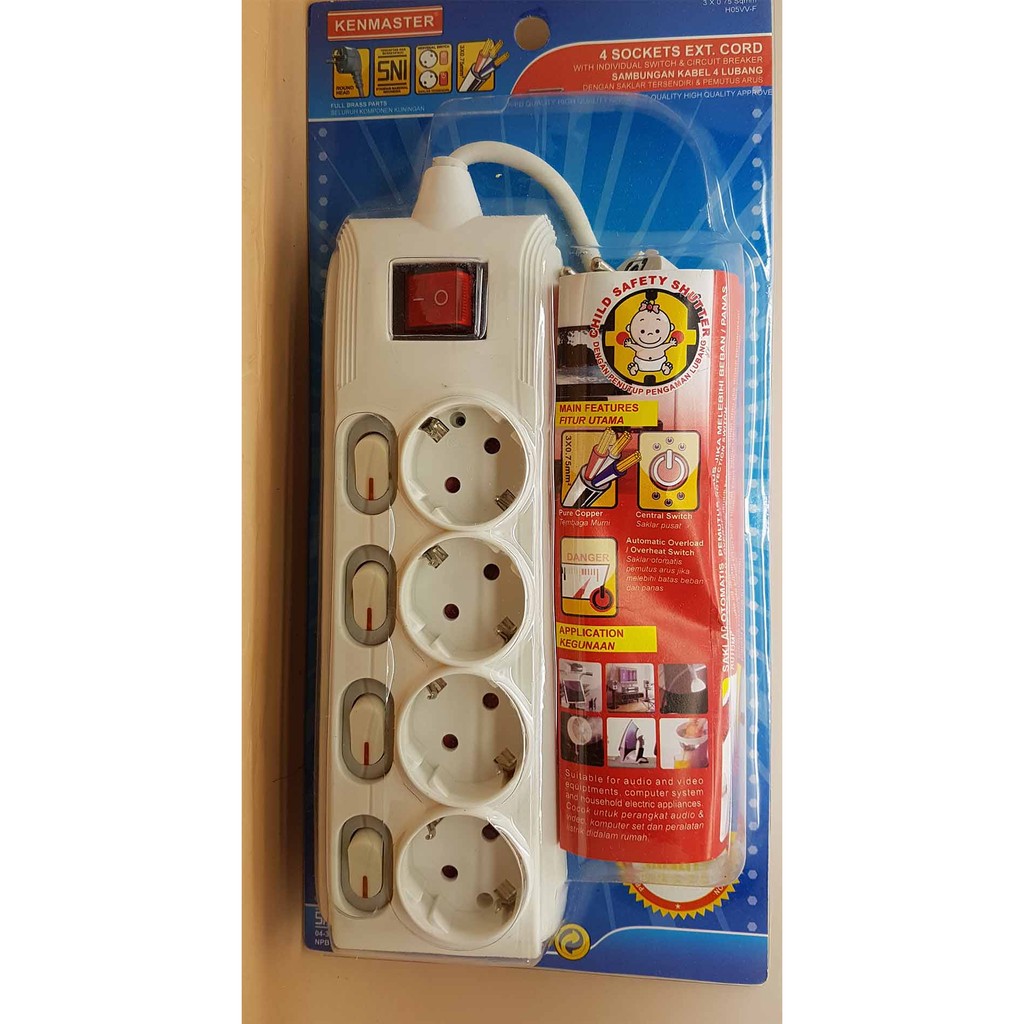 Kenmaster Stop Kontak F144 Switch ( anti overheat &amp; overload )