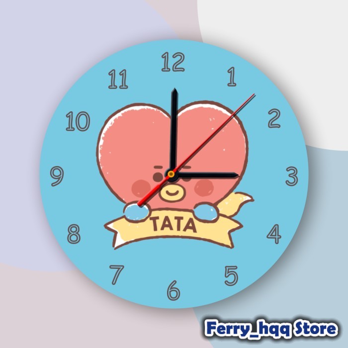 30cm Jam Dinding Unik Custom Hadiah Kado tata bt21 bangtan boys