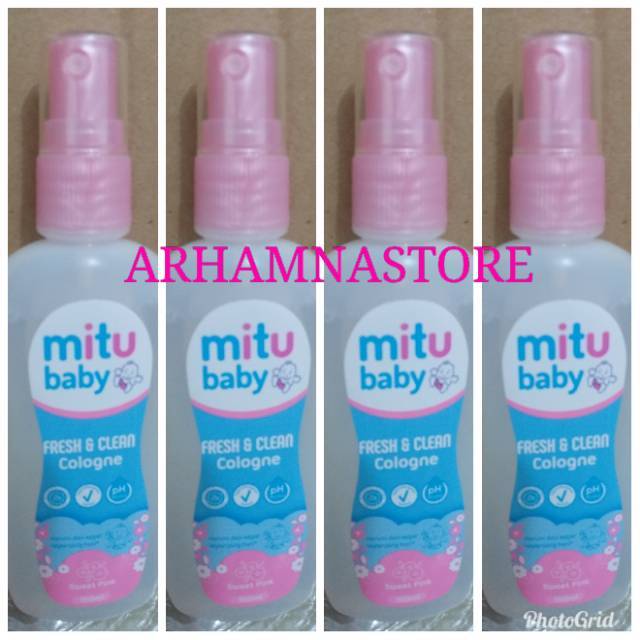 MITU Baby Cologne Botol 50ml/100 ml Sweet Pink/Fresh Green