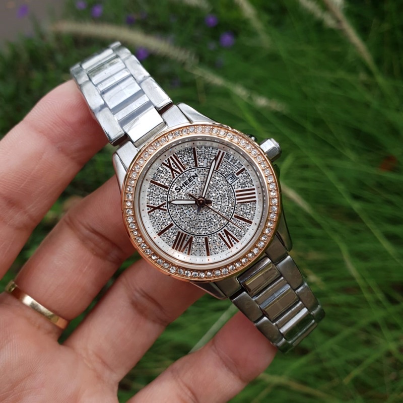 JAM TANGAN CASIO SHEN WANITA TYPE 4510 STRAP RANTAI ORIGINAL
