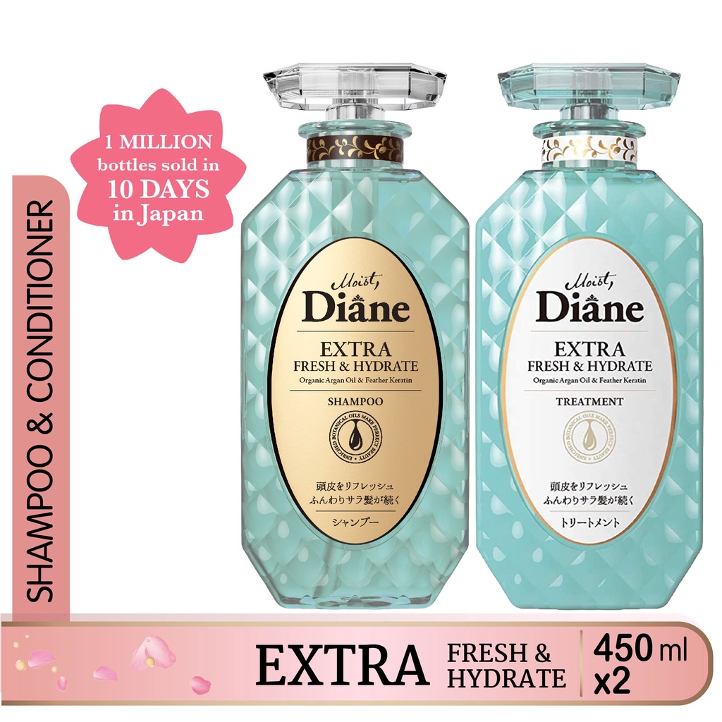 Jual Moist Diane EXTRA FRESH&HYDRATE Shampoo +Treatment 450ml Shopee