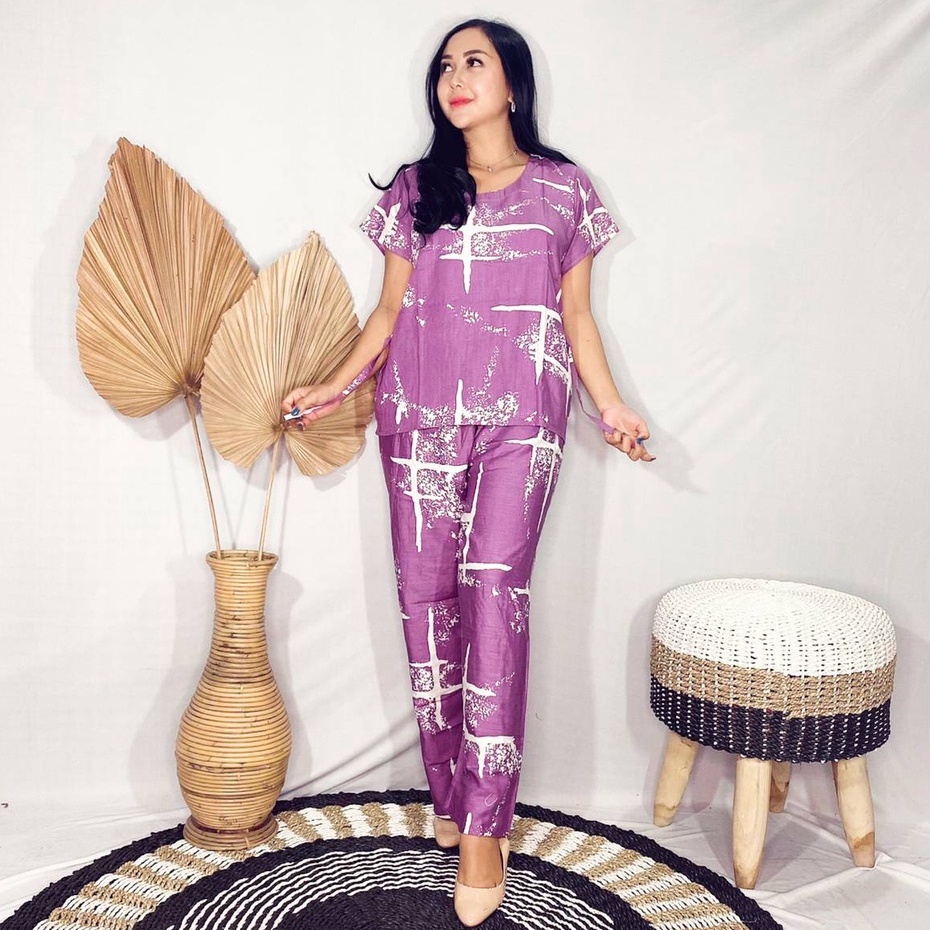 Babydoll Bali/Daster Bali-SET PAN FLASH VIOLET