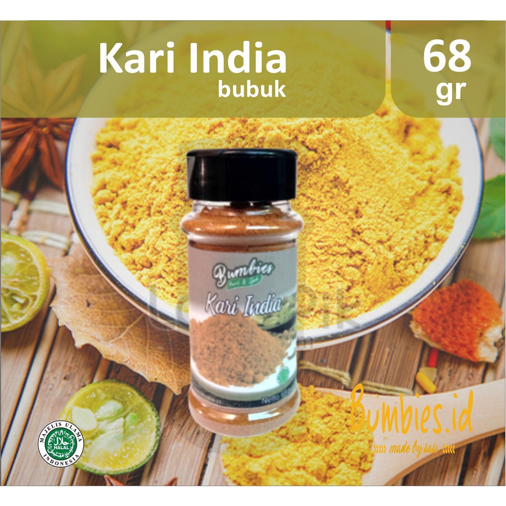 Kari India 68gram Indian Curry Powder Bumbies Herb and Spices | kare india