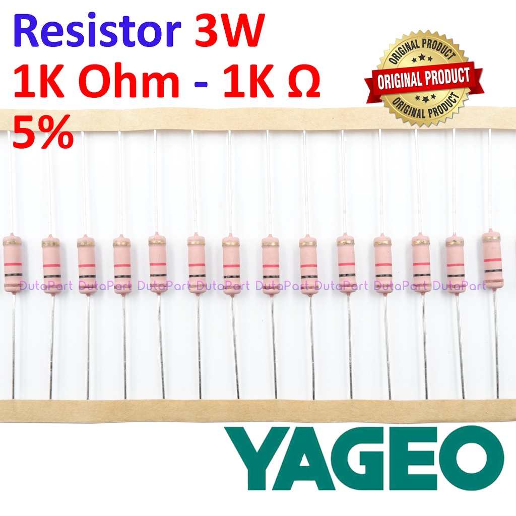 Resistor 1K Ohm 3 Watt 5% ORIGINAL YAGEO 3W 1K R HIGH QUALITY