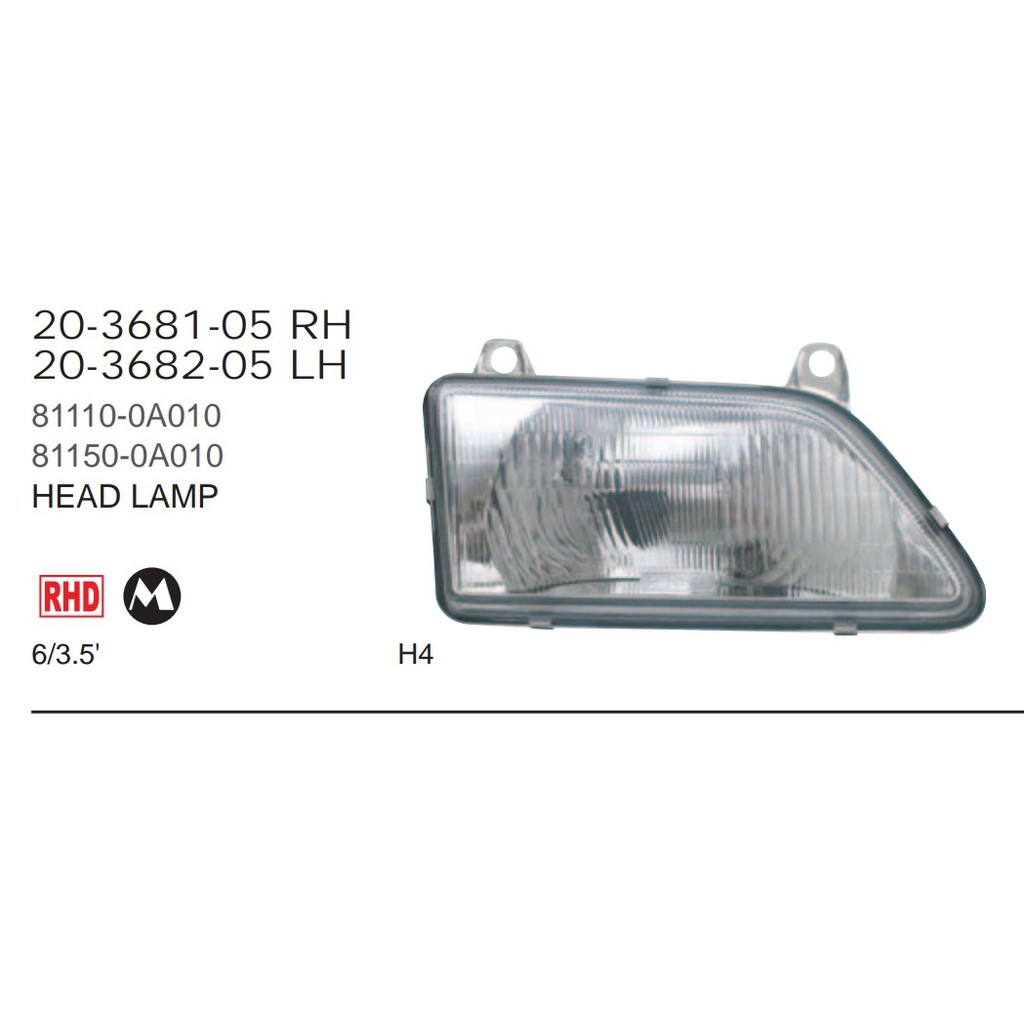 HEAD LAMP - TOYOTA SOLUNA 2000 [KACA] TYC