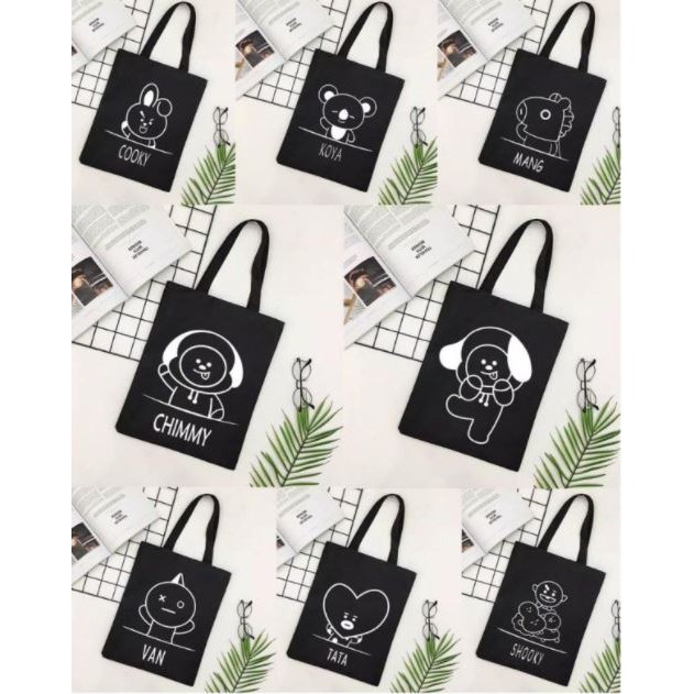 Totebag BTS BT21 Tas Slempang Jinjing Kanvas