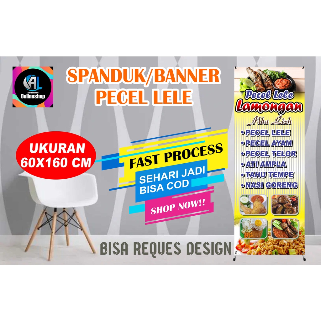 Spanduk, Banner Berdiri Pecel Lele Lamongan