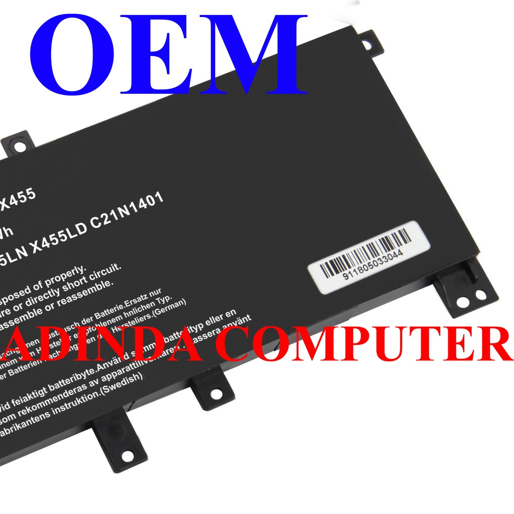 Baterai Asus X455 C21N1401 C21INI401 C21IN401