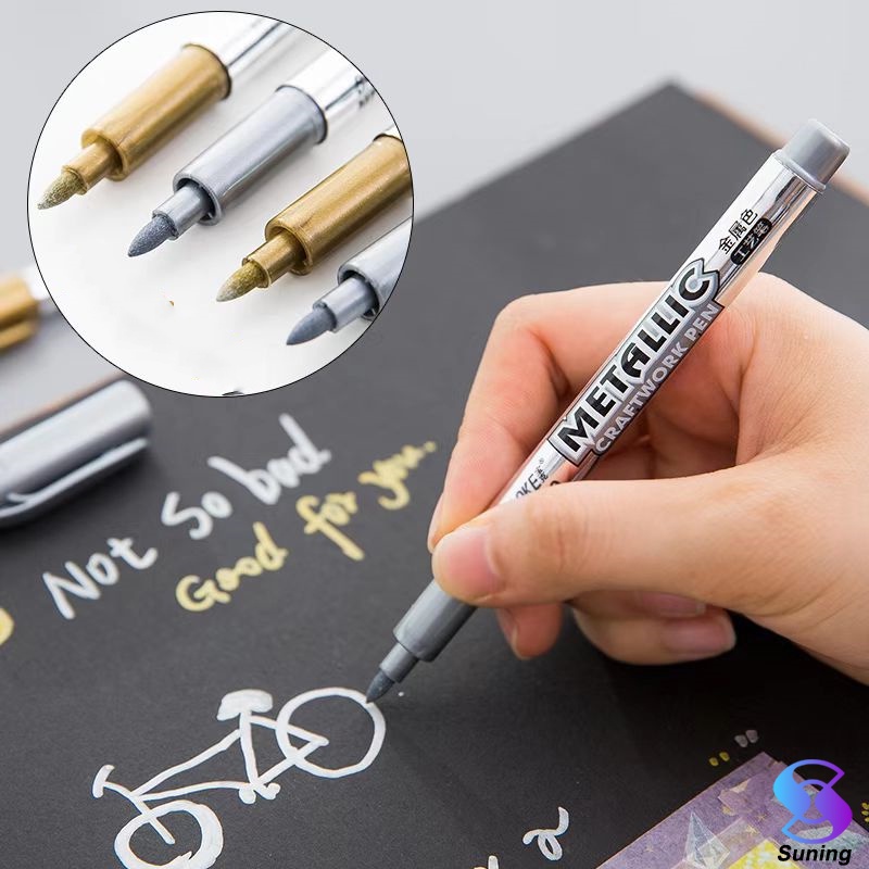 

Metallic Pen Baoke Gold Silver Pen Marker Spidol metalik emas perak baoke Spidol Ban Motor Mobil Paint Marker Permanent