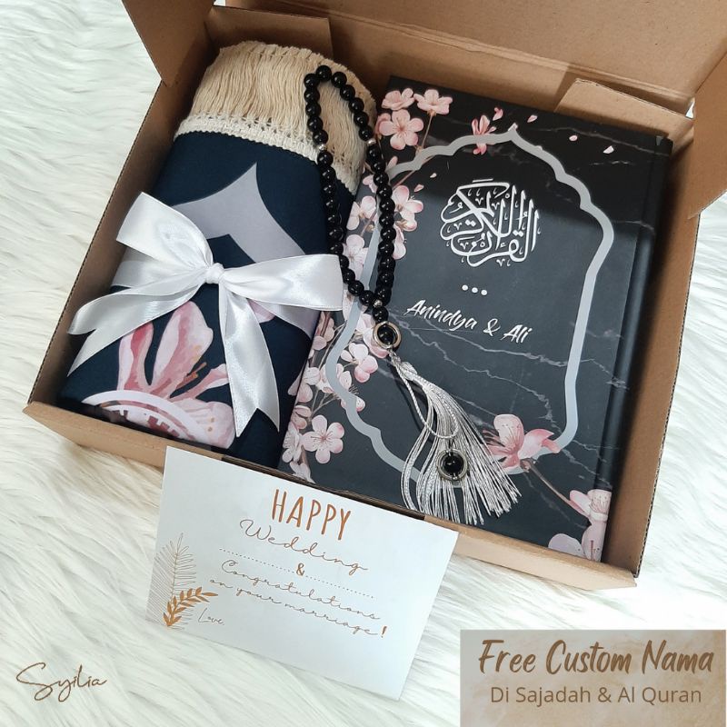 Hampers Sajadah + Al Quran FREE CUSTOM NAMA dan tasbih