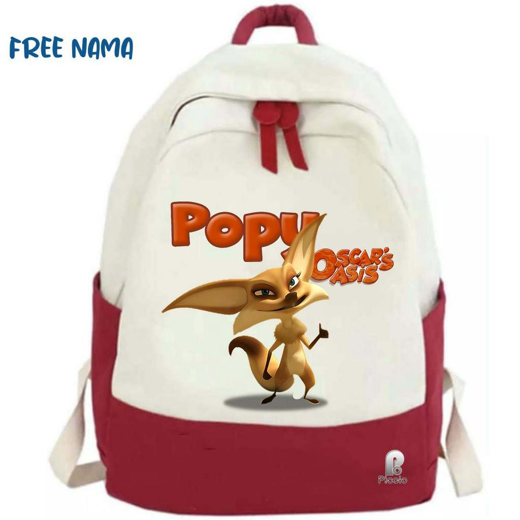 TAS RANSEL BACKPACK ANAK SEKOLAH MOTIF KARAKTER POPY OSCAR OASIS (FREE NAMA)