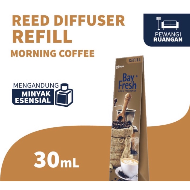 REFILL BayFresh Reed Diffuser Pengharum Ruangan Pewangi Amber Lavender Sakura Bloom VanillaBean Yuzu-Morning Coffee