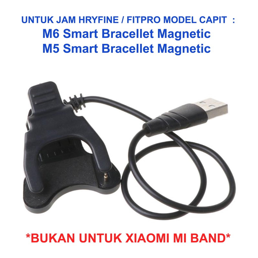 Kabel USB Charger Xiaomi Mi Band 6 5 4 3 2 & Smartband Bracellet M6 M5 M4 M3 M2 OASE-HryFine M5/M6 Jepit