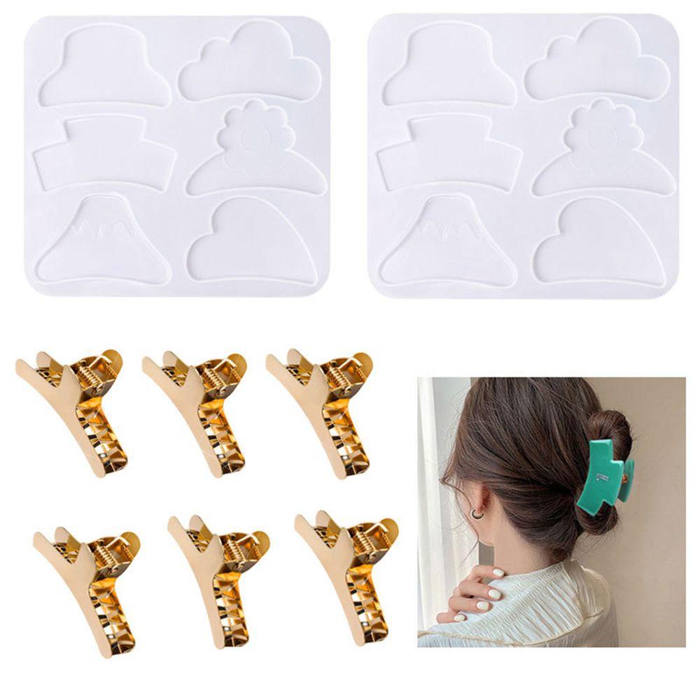 R-flower Cetakan Silikon DIY Grasping Clip UV Kristal Epoxy Perhiasan Rambut Klem