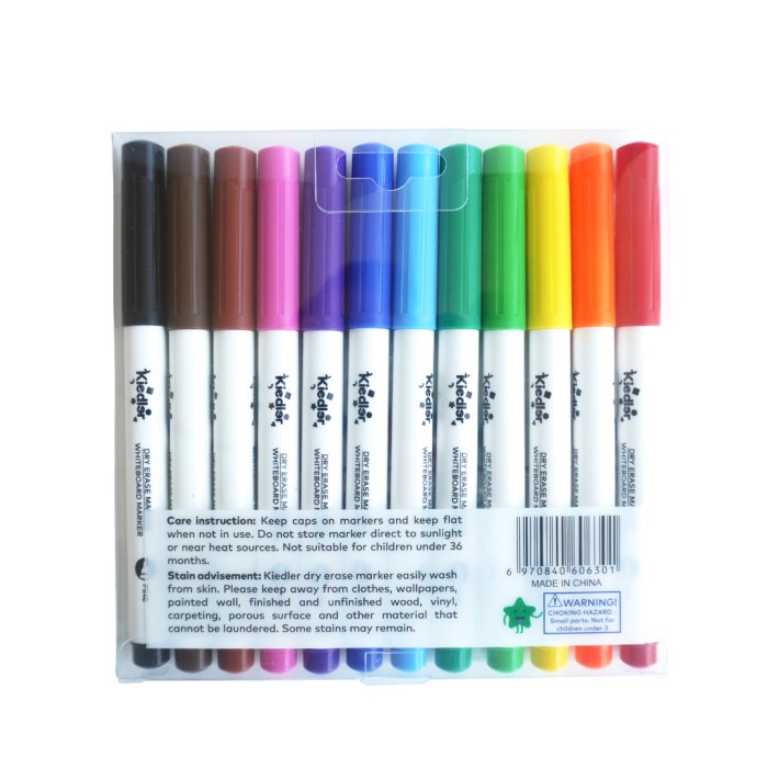 

Premium Kiedler White Board Dry Erase Marker 12pcs Spidol Wipe Clean 'l: