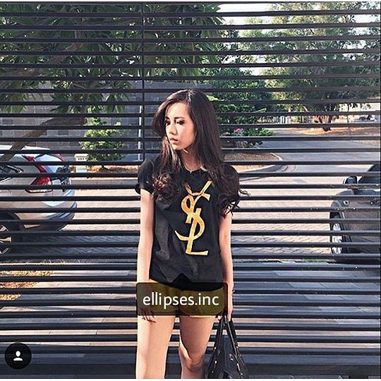 T-Shirt / Tumblr Tee / Kaos Wanita Lengan Pendek YSL Warna Hitam