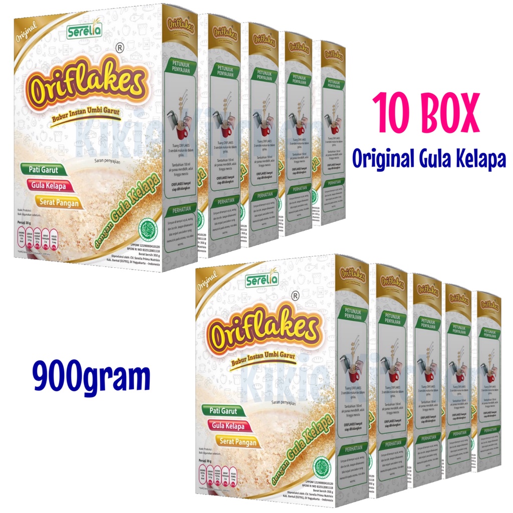 

ORIFLAKES 900 gram 10 Box Sereal Umbi Garut - Pati Irut Asam Lambung Maag Gerd Gastro