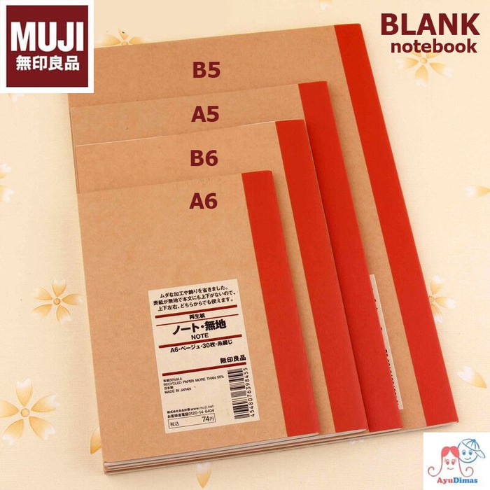 

MUJI - BLANK Notebook - buku catatan polos - notes