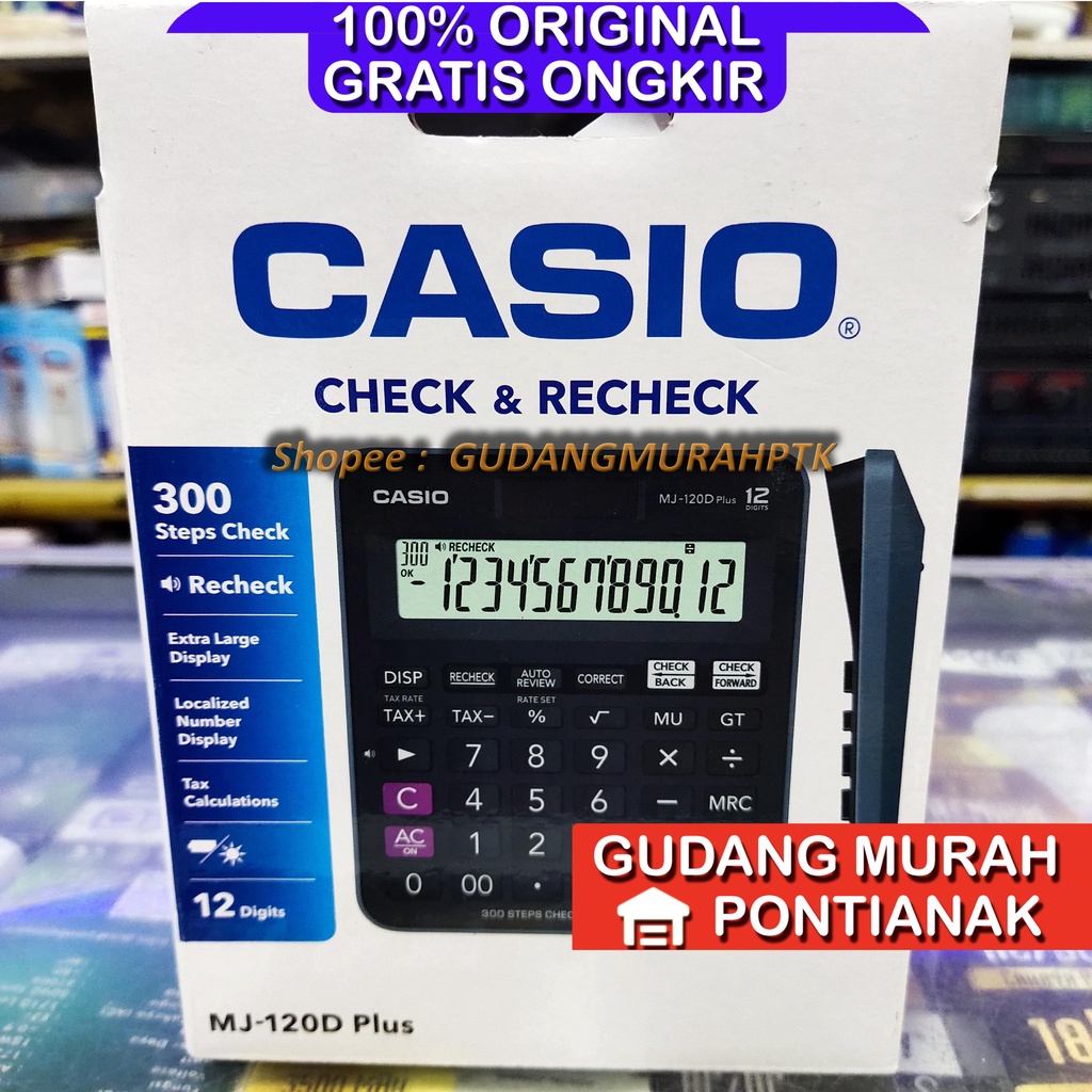 Kalkulator CASIO Original Asli MJ-120 D CHECK CORRECT CALCULATOR / KALKULATOR CEK ULANG MJ120D