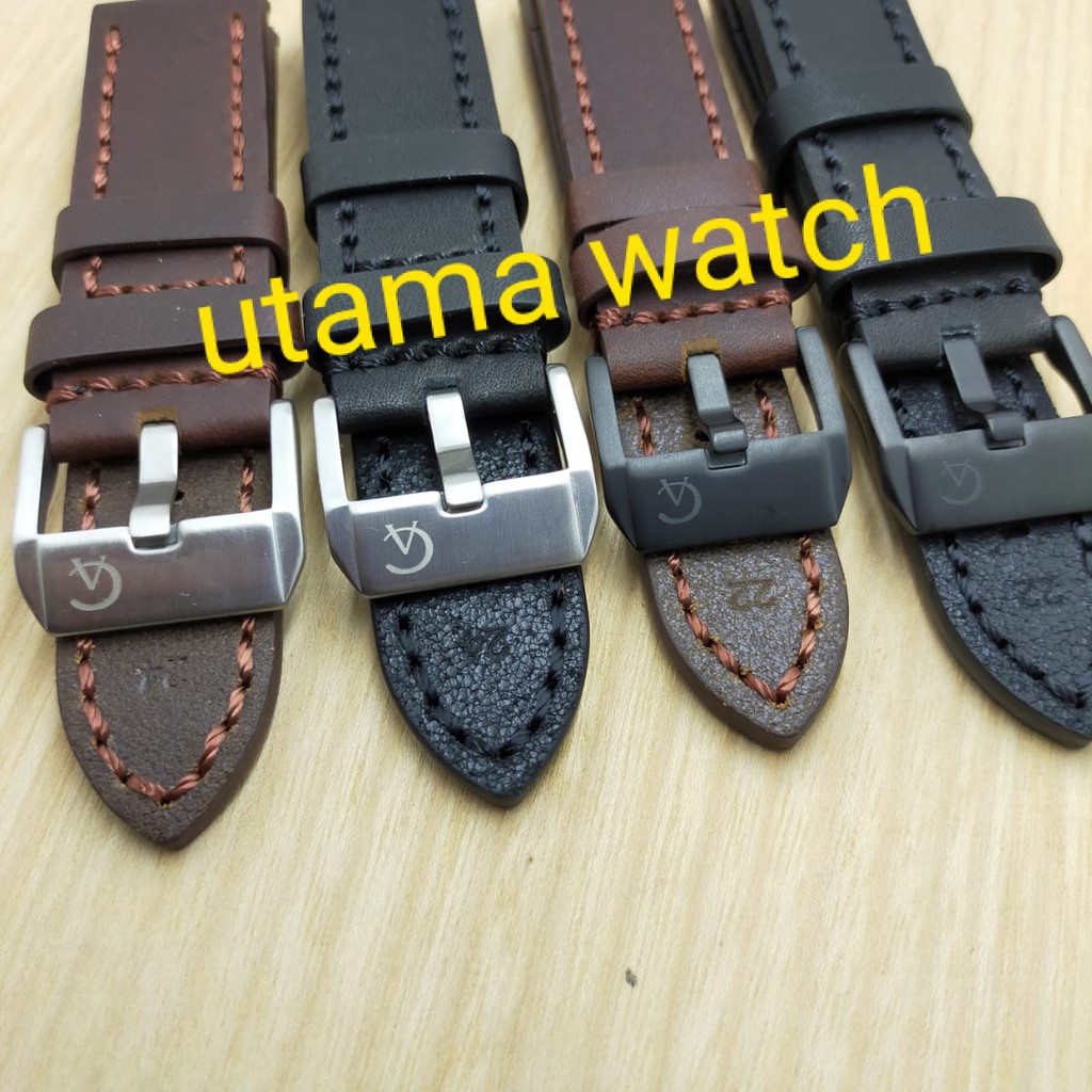 Tali/Strap  Jam Tangan  Alexandra Christie 22MM 24MM Strap Leather AC Hitam Coklat
