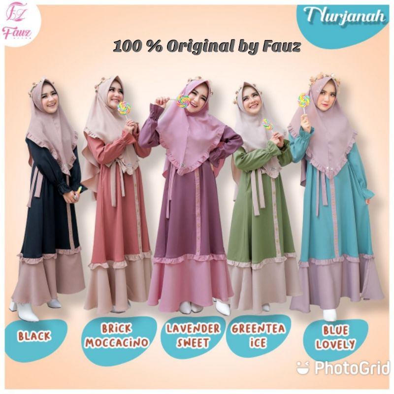Nurjanah Set / DO By Fauz, Gamis Syar'i Nurjanah by Fauz, Gamis Fauz NURJANAH Original 100%