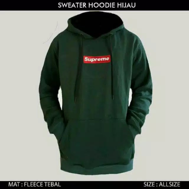 Sweater  Hoodie Supreme Maroon Premium Pleece Tebal