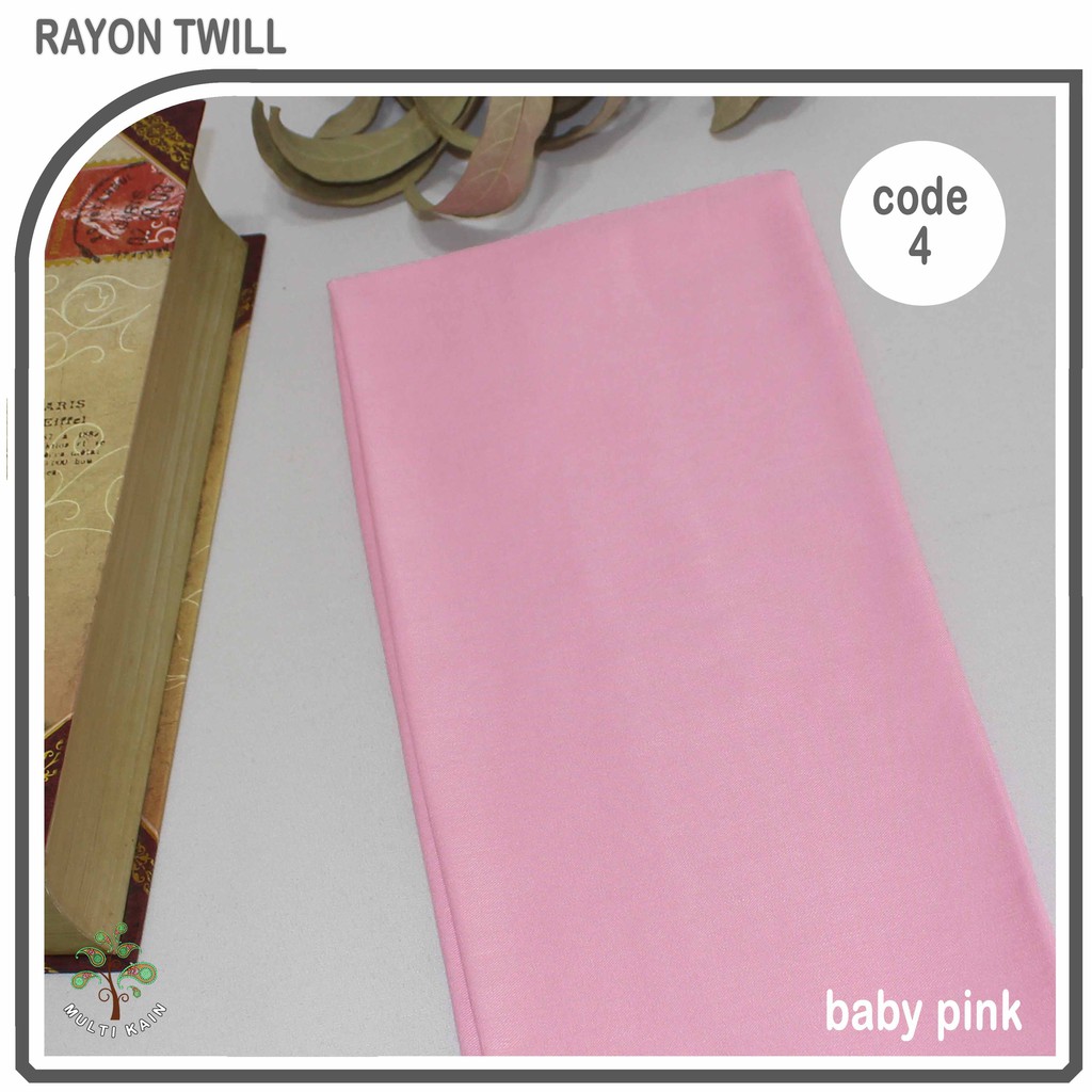 Multi kain rayon twill viscose sakura polos premium quality soft lembut tebal harga eceran-4 baby pink