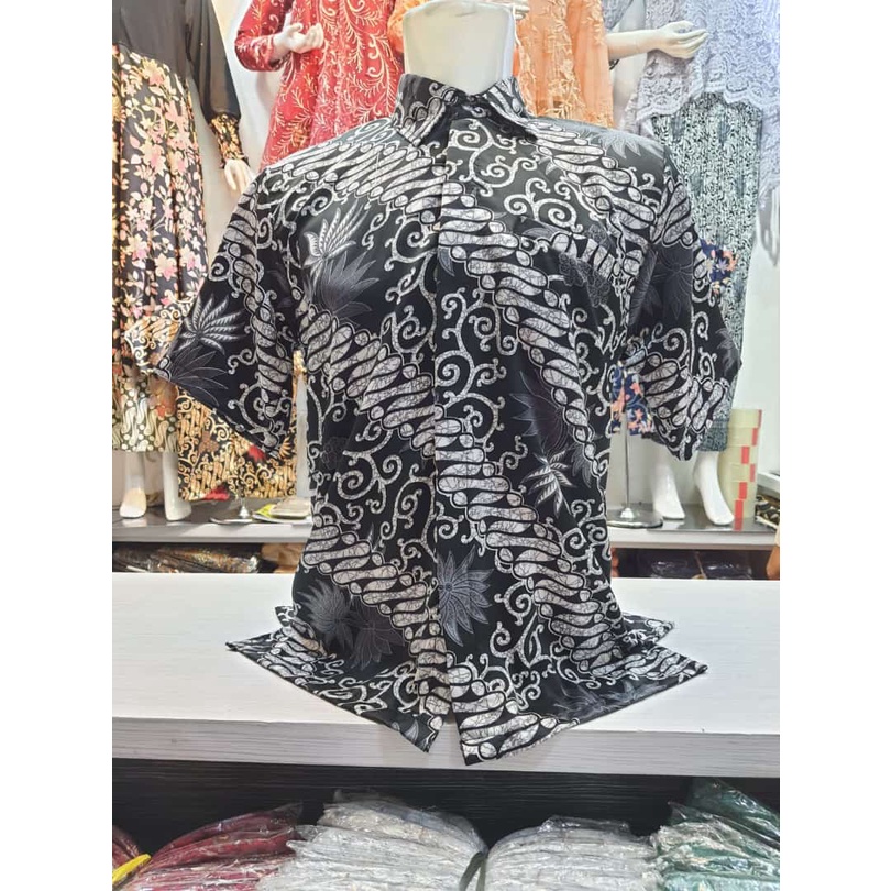 KEMEJA BATIK PRIA / KEMEJA MOTIF BATIK LENGAN PANJANG DAN LENGAN PENDEK MOTIF KENANGA SILVER