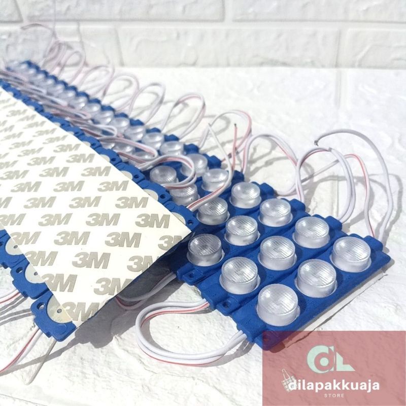 Lampu LED Module Modul 3 Mata Besar Injeksi 12v 3w RoHS LED Per Strip / Lampu LED Kolong Dashboard