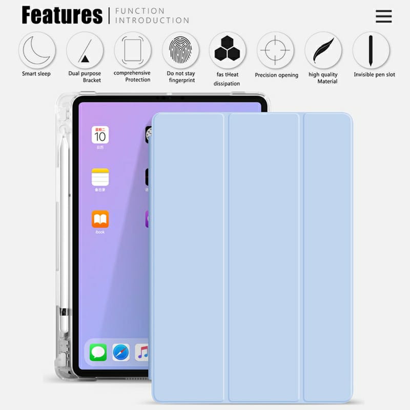 iPAD Case Smart Autolock Softcase Silicone With Pen Slot  For iPad Air 4 Air 5 IPAD GEN 9/8/7 10.2&quot; / SLIM Case Ipad Pro 11&quot; 2020 2021 Premium Quality