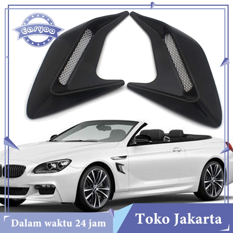 Isi 2 Stiker Samping Mobil Car Vent Sticker Shark Gills Stiker Side Air Flow Vent Fender Vent Cover 