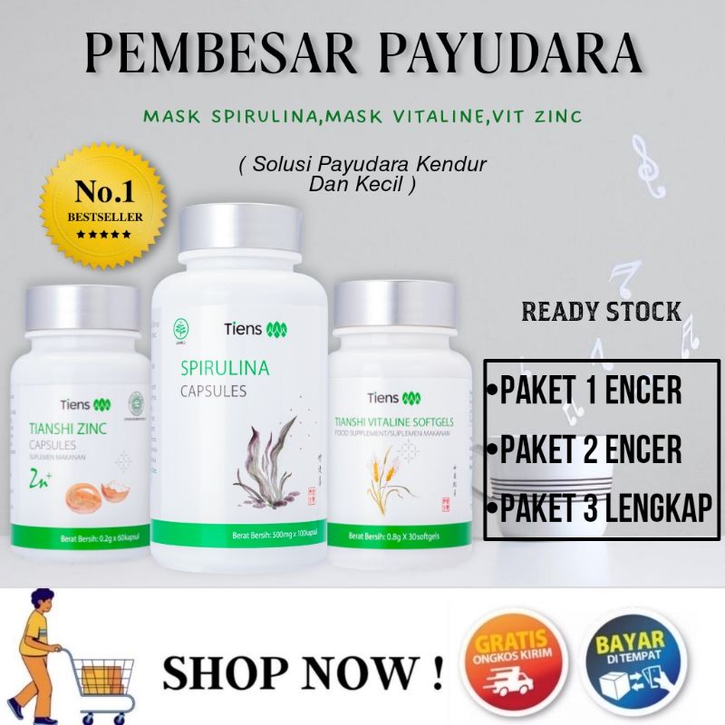 [TERLARIS] PEMBESAR PAYUDARA ALAMI PENGENCANG PAYUDARA || SPIRULINA | ZINC | VITALINE 100% ORIGINAL 