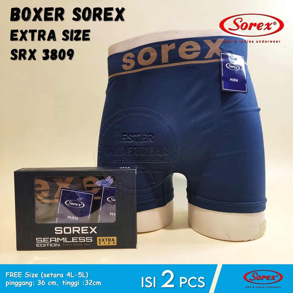 SOREX MAN SRX 3809 BIG SIZE  | BOXER PRIA EXTRA SIZE JUMBO RAJUT  Isi 2Pcs/Pack