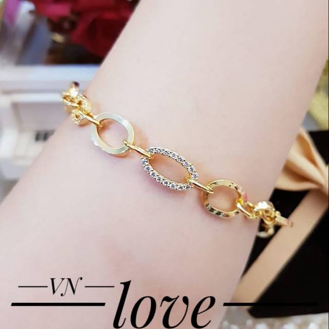 (JUL) TERMURAH Set Perhiasan Lapis Emas Xuping Gelang Rantai Permata Gold Mewah Titanium Cantik Asli