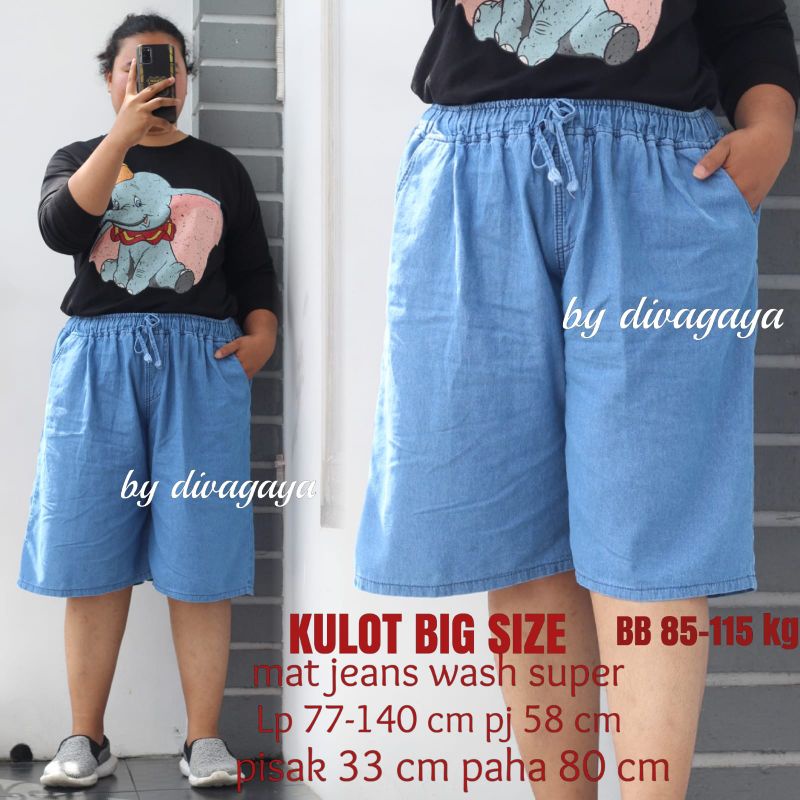 Kulot  Pendek Big Size Polosan  BB 85-115 KG