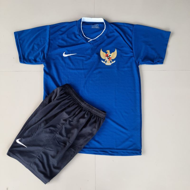 Baju Futsal Jersey Timnas Garuda Indonesia Kaos Setelan Sepak Bola-Timnas Biru Tua