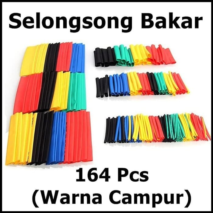 Heat Shrink Tube 164 pcs Warna Warni Isolasi Bakar Selongsong Tube