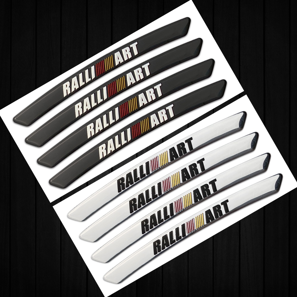 Ralli ART 4Pcs Stiker Dekorasi Roda Mobil Bahan Aluminum