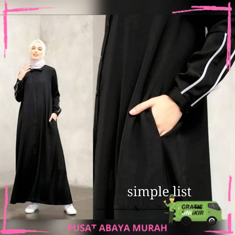 ABAYA SIMPLE LIST (BUSUI) Terlaris