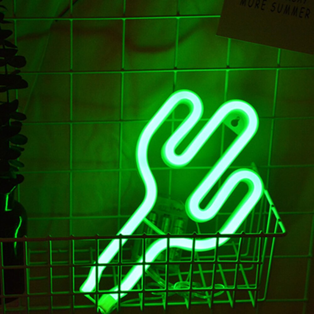 Cactus Neon Gantung USB - Lampu Neon Kaktus USB
