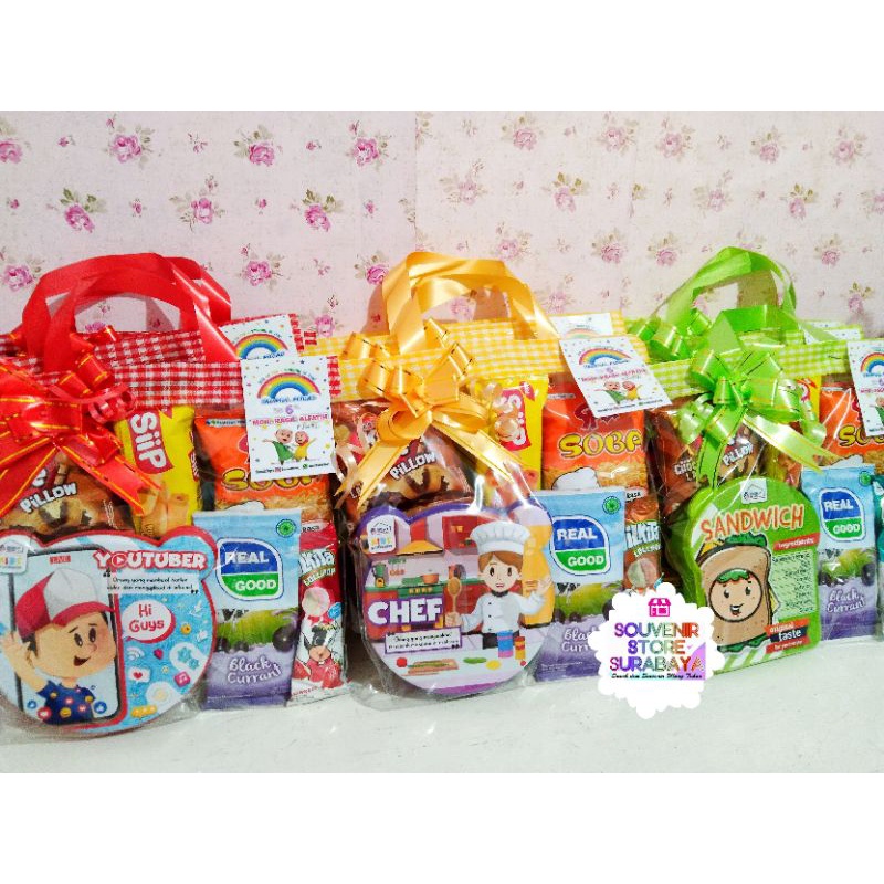 Souvenir Snack Ulang tahun / paket lunch box murah / souvenir murah / lunch box murah