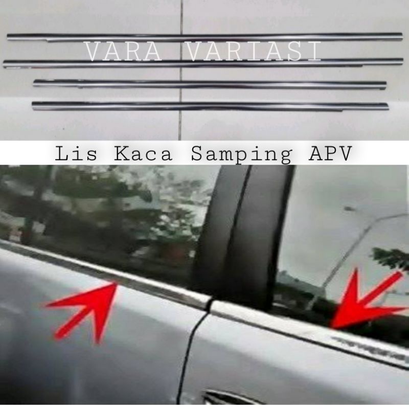 Lis Kaca Samping Pintu Mobil Suzuki APV Chrume